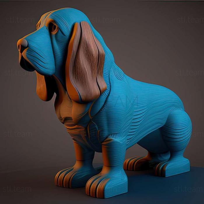 3D model Blue Gascon Basset dog (STL)